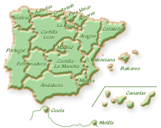 Mapa de la Pennsula Ibrica: Espaa y Portugal. Tomado de la Net: http://www.revistaiberica.com/rutas_y_destinos/index.htm 